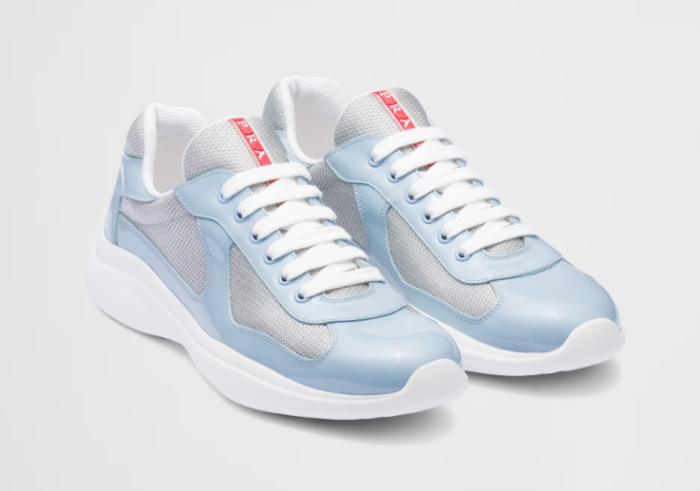 Patent leather and technical fabric Prada America’s Cup sneakers